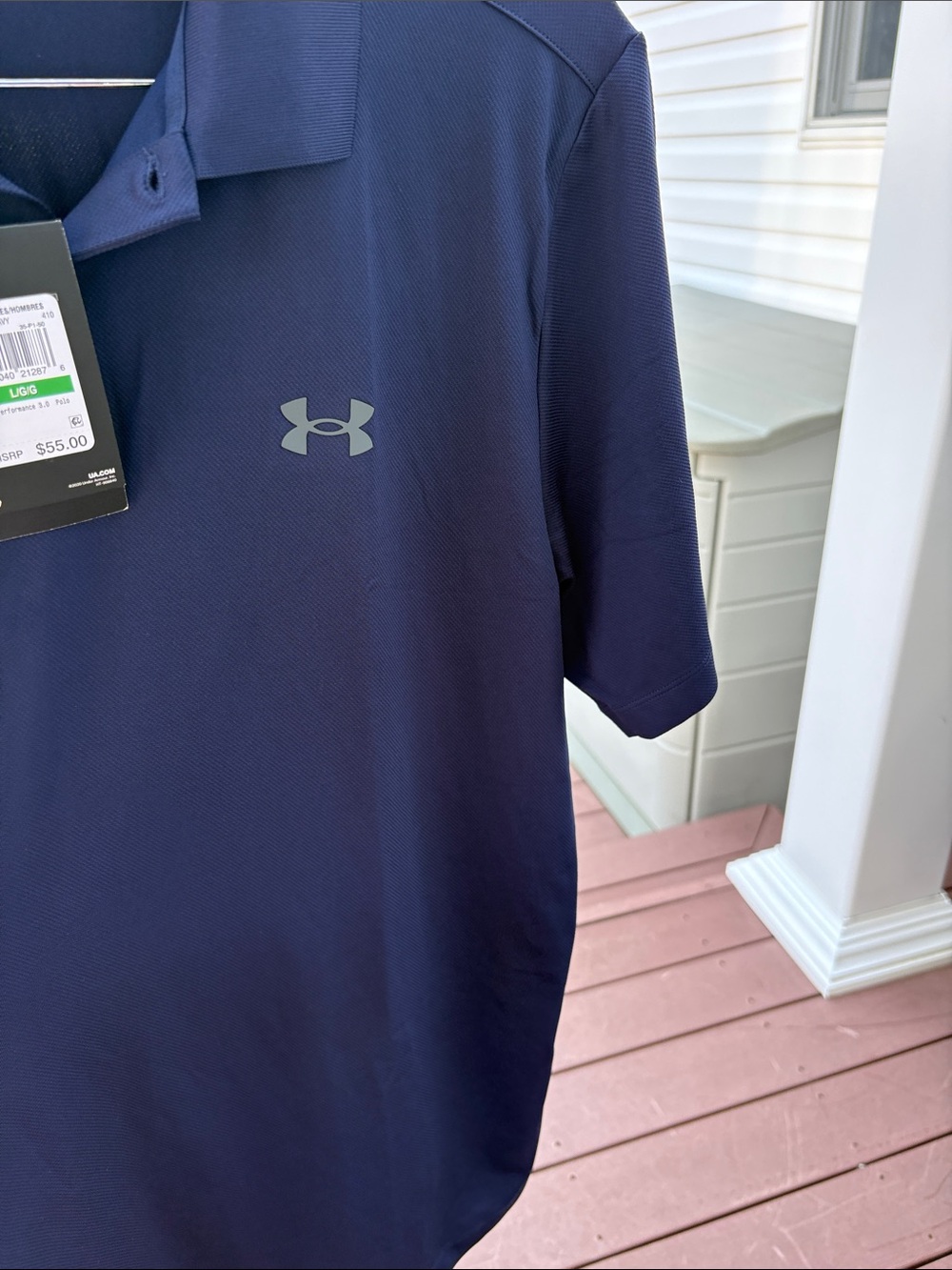 Under Armour Men’s Golf Navy Blue Performance Polo - Picture 4 of 7